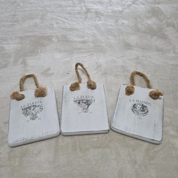Other - Unbranded Wall Hangings 3 in Listing French Country Theme White/Grey Handmade?